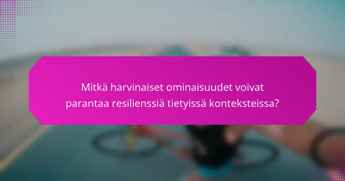 Mitkä harvinaiset ominaisuudet voivat parantaa resilienssiä tietyissä konteksteissa?