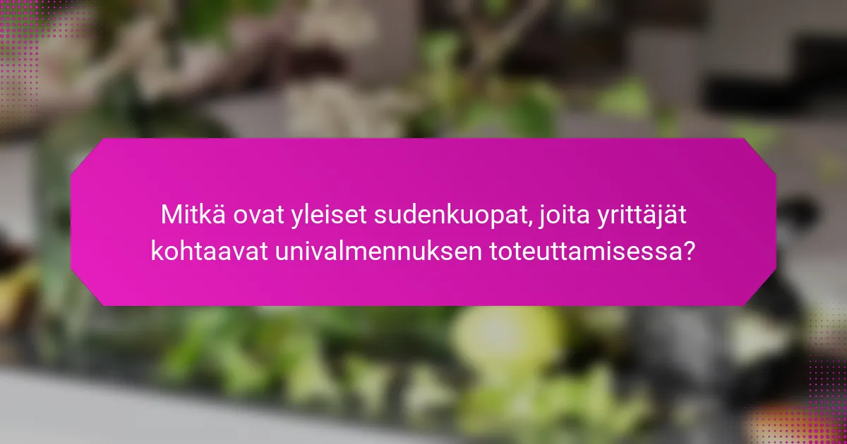 Mitkä ovat yleiset sudenkuopat, joita yrittäjät kohtaavat univalmennuksen toteuttamisessa?